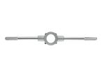 Die stock with knurled handles for holding and turning round dies