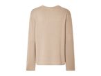 Back view of a plain beige long-sleeved sweater.
