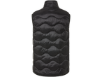 Colete acolchoado preto masculino Livergy com padrão ondulado.