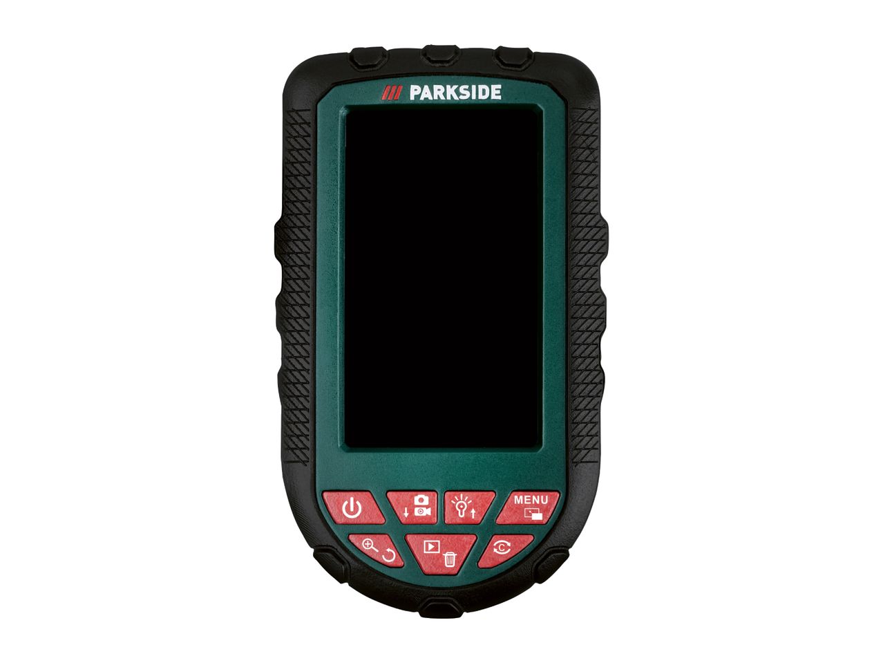 PARKSIDE inspection camera with a black screen and red control buttons