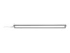 A gray LED light bar with a white power cord on a white background.