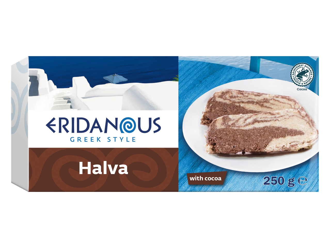 Eridanous graikiško stiliaus halva su kakava, 250 g.