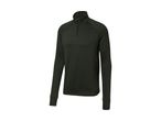 Dark green long-sleeved athletic shirt with a quarter-zip collar and thumbholes.