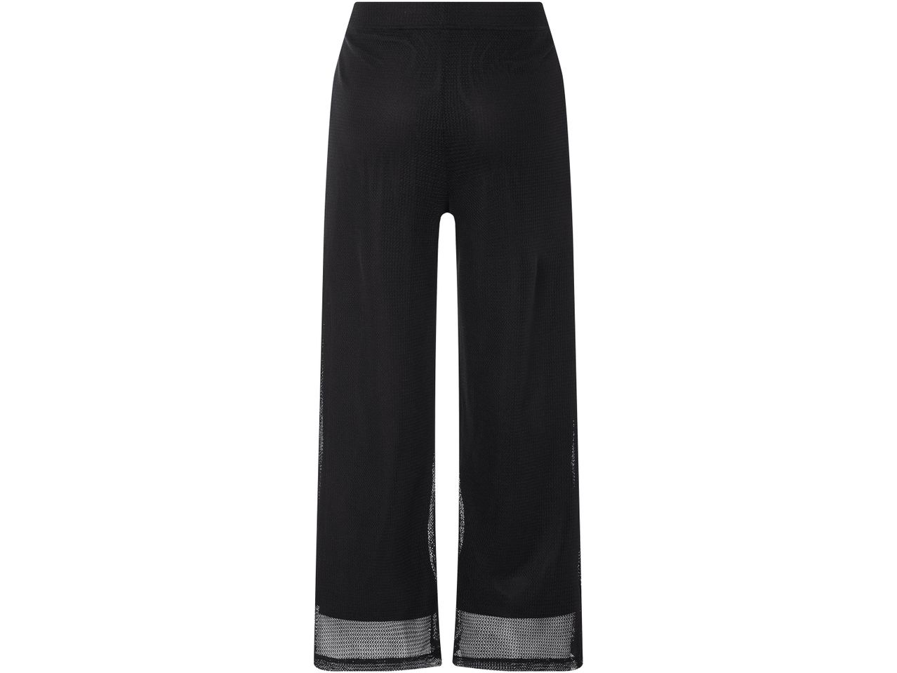 Pantaloni neri a vita alta con inserti in rete.