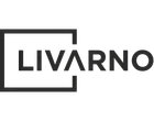 Dunkelgraues Livarno Logo auf schwarzem Hintergrund.
