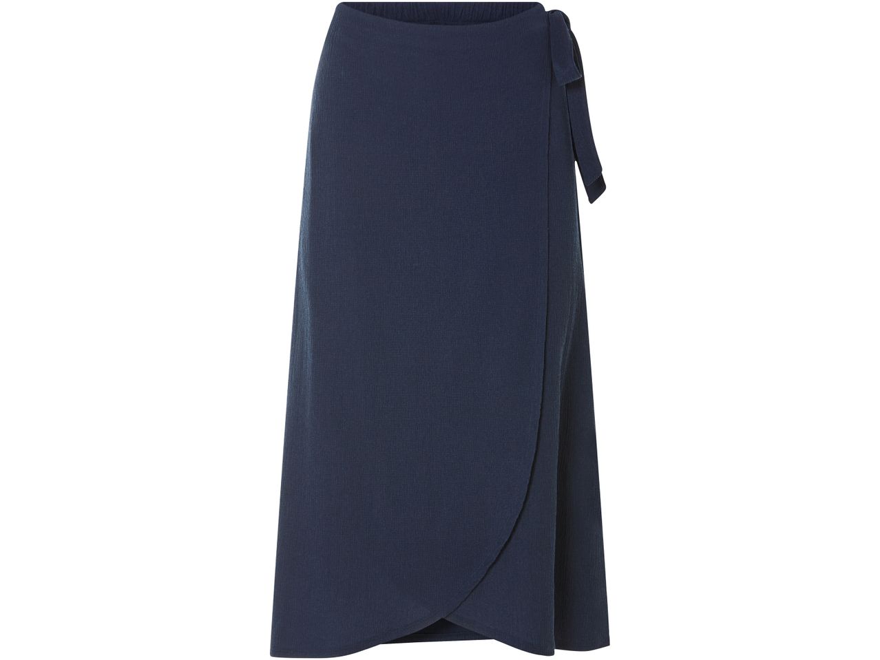 Navy blue maxi wrap skirt.