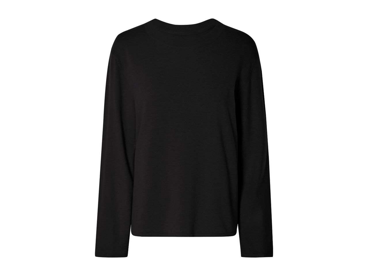 Black long-sleeved top with a mock neck