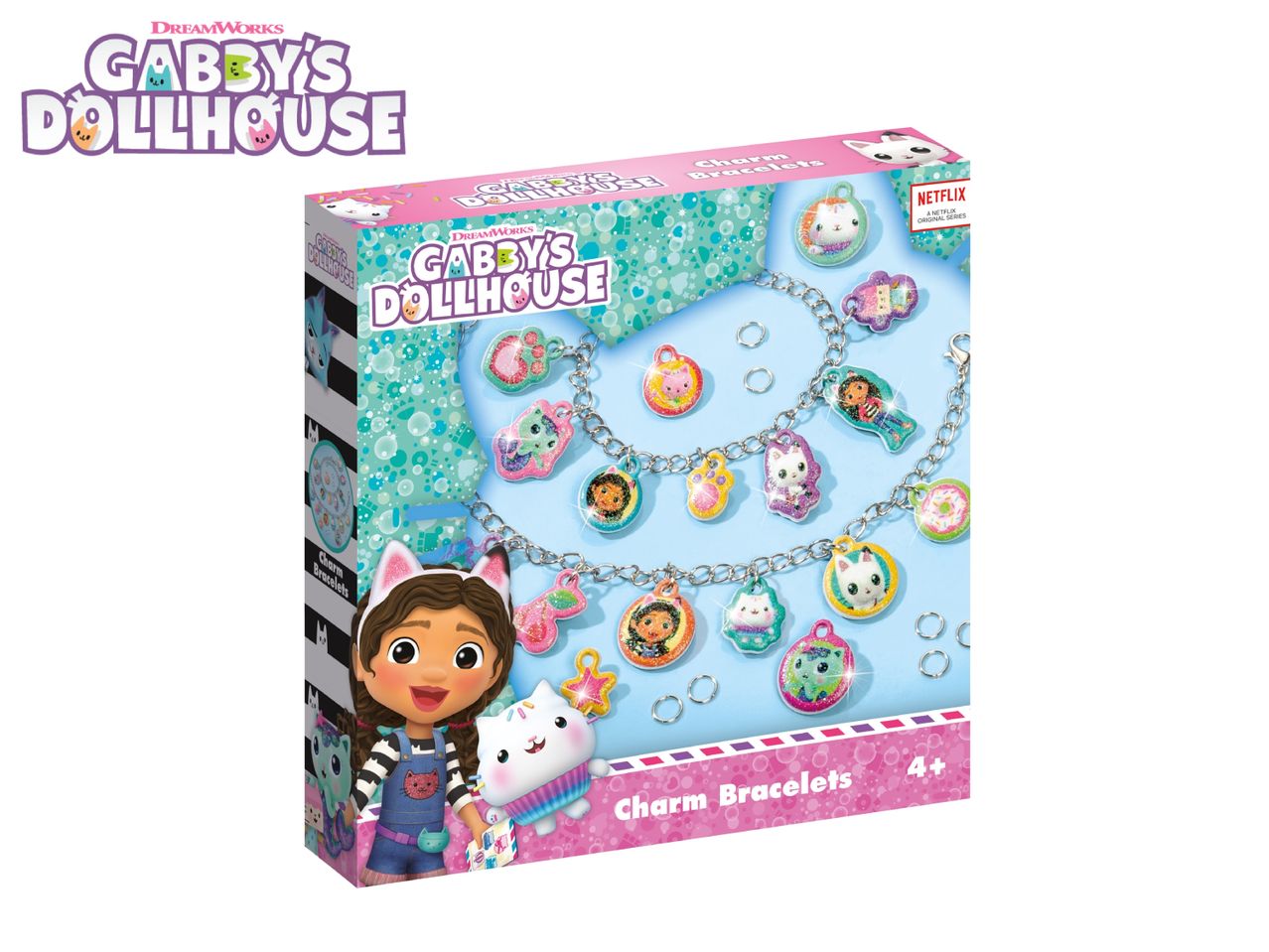 DreamWorks Gabby's Dollhouse charm bracelet craft kit for kids.