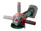 Cordless angle grinder with a 3-position adjustable handle and battery pack