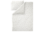Livarno Premium Muslin Duvet Cover Set with a delicate floral pattern on a white background.