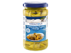 Eridanous pickled green peppers in brine.