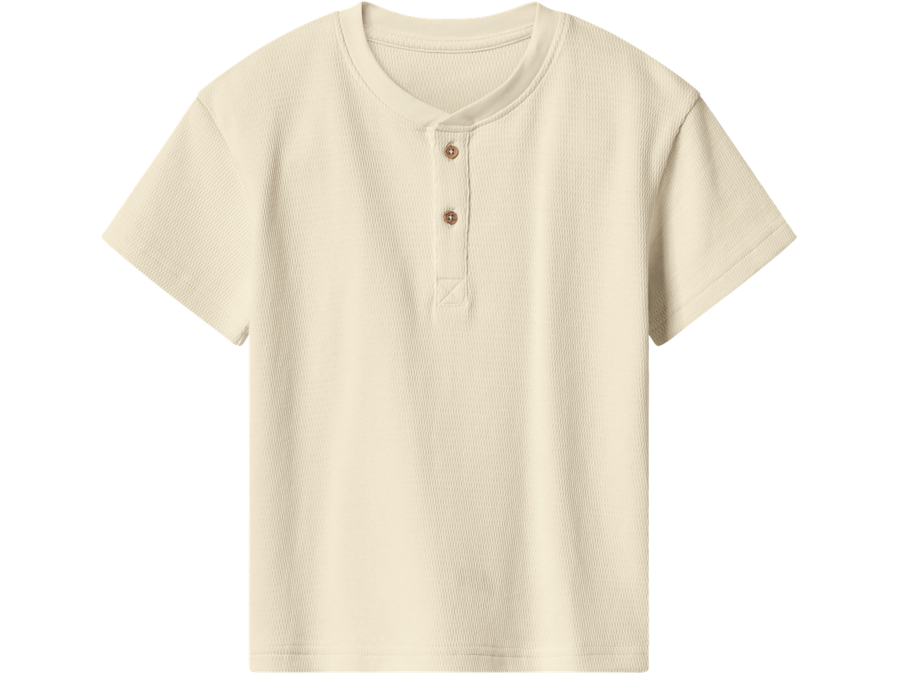 LUPILU trumpomis rankovėmis marškinėliai kūdikiams, kreminės spalvos, su sagomis