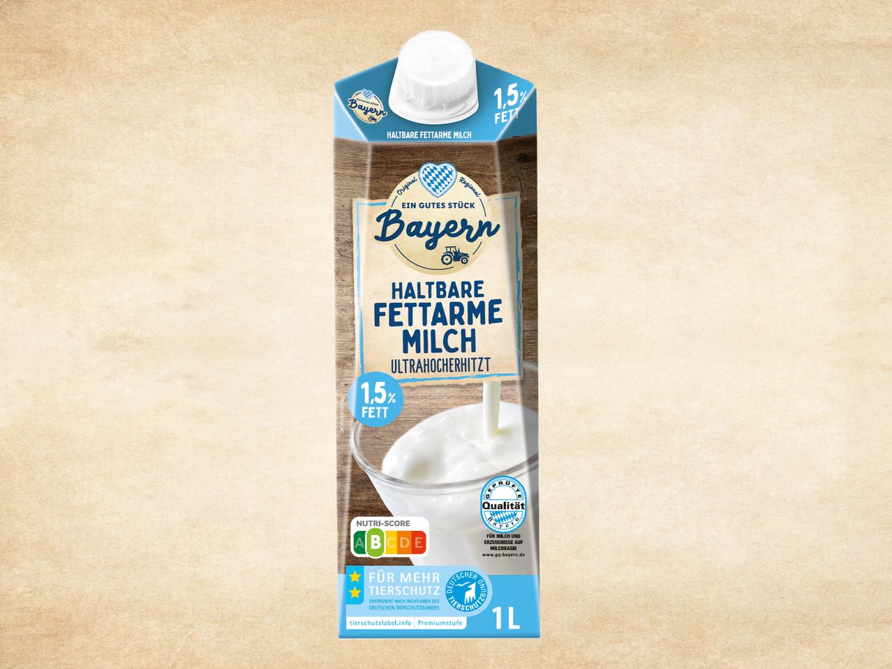 Bayern 1,5% Fett haltbare Milch.
