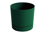A dark green planter.