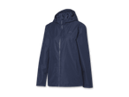 Dunkelblaue Regenjacke mit Reißverschluss und Kapuze