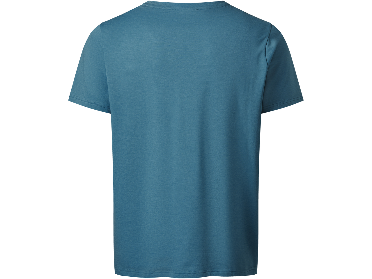 Vedere din spate a unui tricou simplu turcoaz.