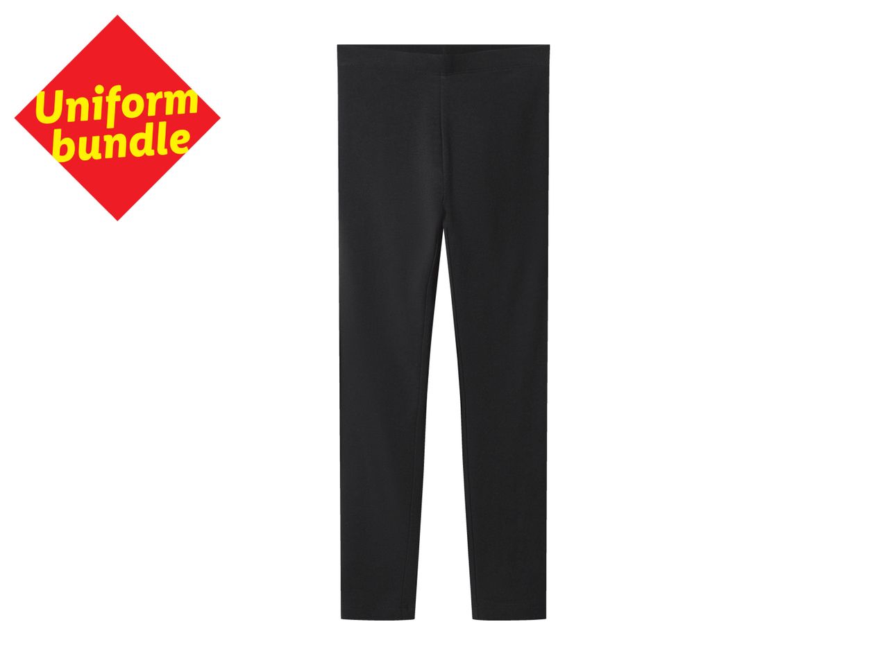Black leggings with a red diamond-shaped 'Uniform bundle' label.