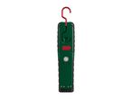 Dark green work light with a red hook and a magnetic base, showing a 5V DC 1A port.