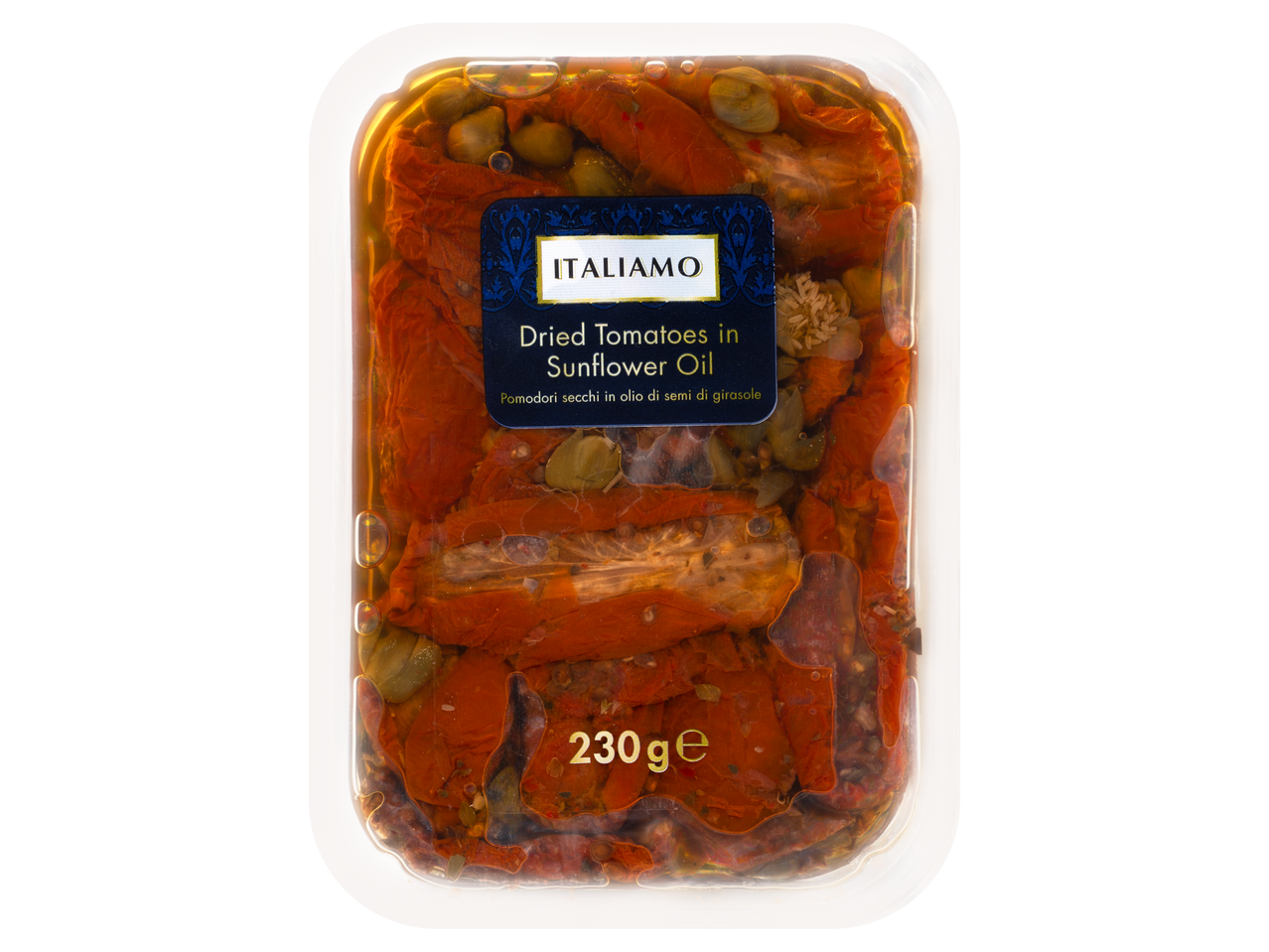 Italiamo szárított paradicsom napraforgóolajban, 230g-os kiszerelés.
