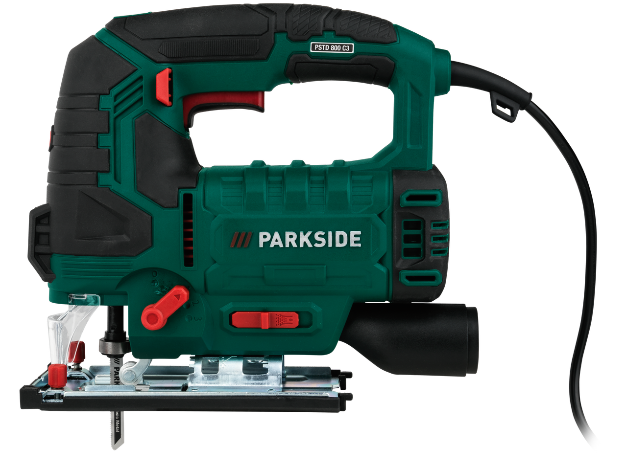Убодна тестера Parkside PSTD 800 C3, зелени и црни електрични алат.