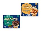 To pakker isvafler, en med creme brûlée-smag og en med mintchokolade-smag.