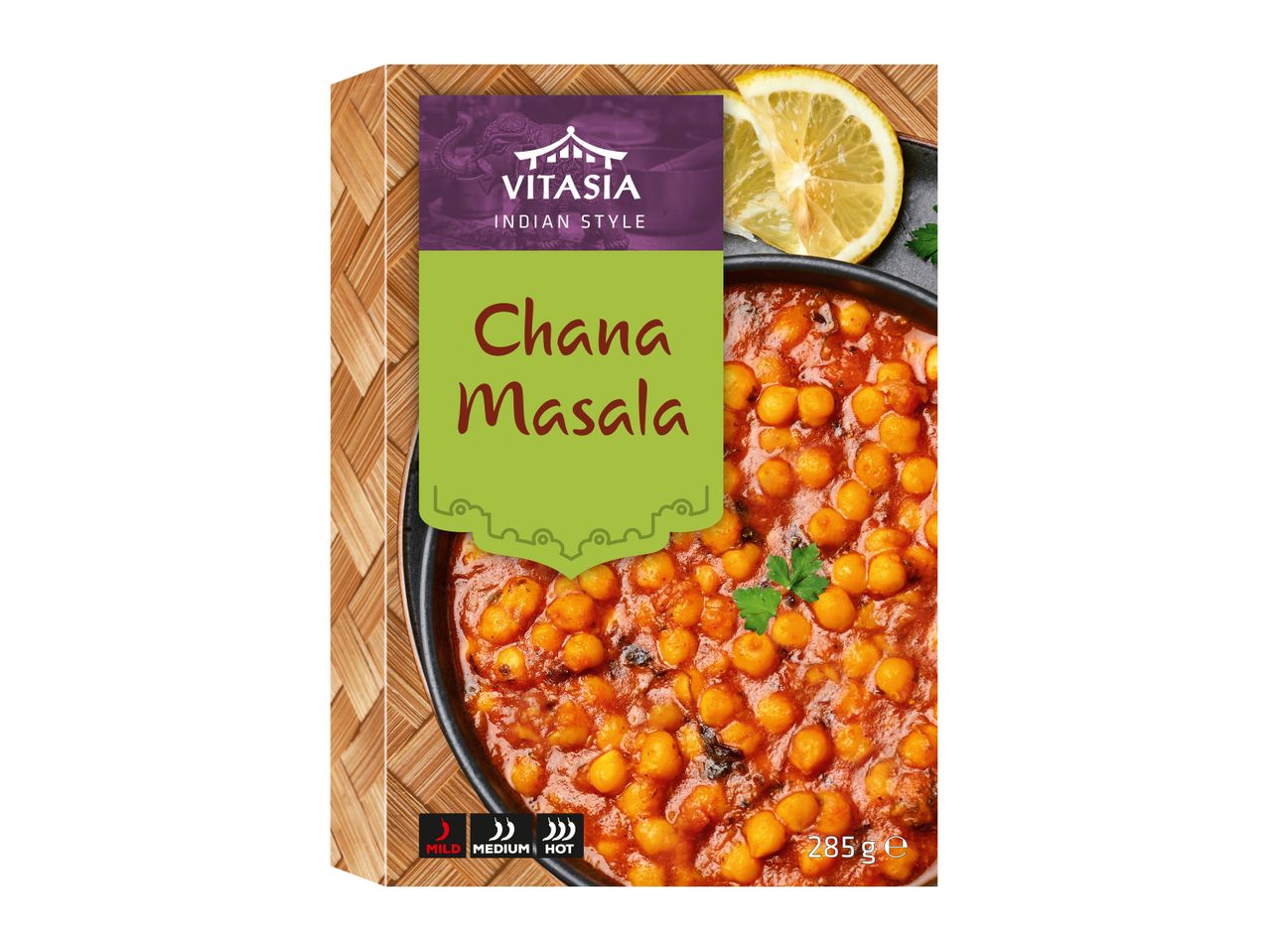 Vitasia Indian Style Chana Masala, a mild to medium spice level chickpea curry, 285g.