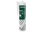 Beli silikonski zaptivač PARKSIDE® od 310 ml za unutrašnju i spoljašnju upotrebu.