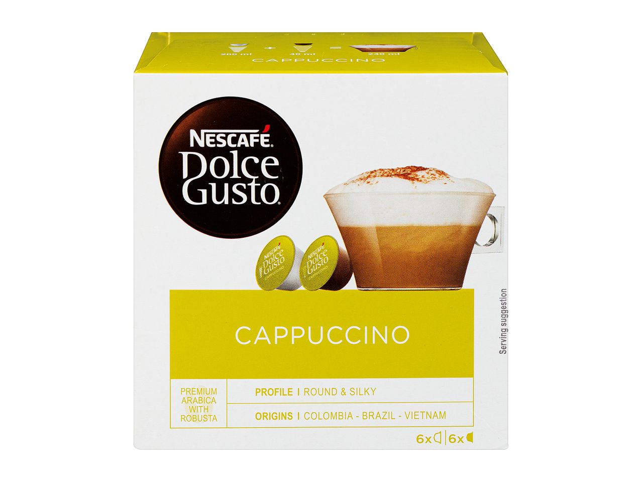 Nescafé Dolce Gusto: cappuccino capsules.