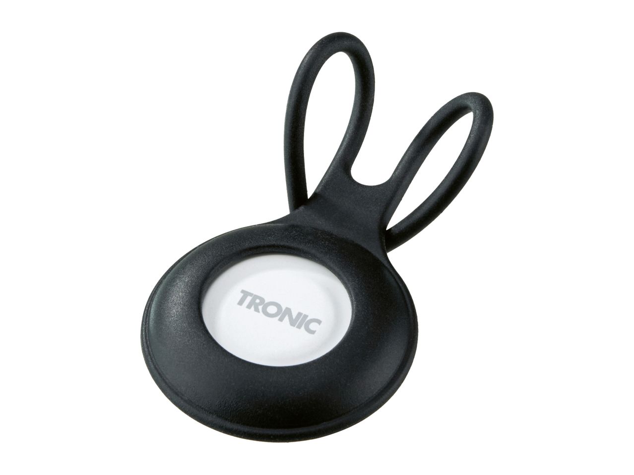 Black silicone holder with a white circular center featuring the word 'TRONIC'.