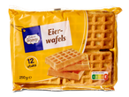 Een verpakking eierwafels van 250 gram met 12 stuks.