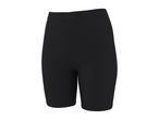 Black ribbed cycling shorts with a high waist