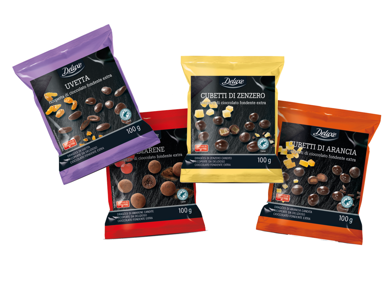 Frutta ricoperta di cioccolato fondente extra