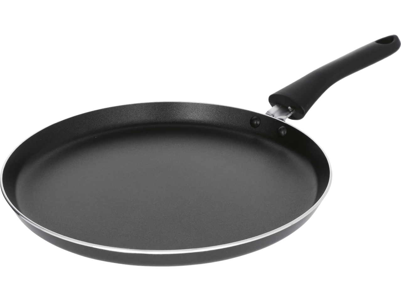 Svart stekpanna med non-stick-beläggning och handtag.