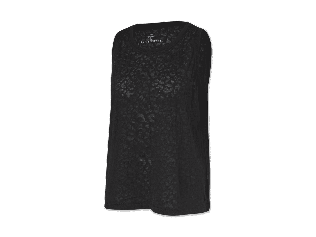 Schwarzes Damen-Sporttop mit Leopardenmuster von Crivit by Jette Sport