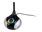 Black desk lamp with a colorful touch control panel and a flexible neck