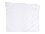 White quilted mattress protector with a wavy pattern, folded at the top left corner.