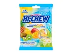 Tropical mix chewy candy with kiwi, pineapple, and mango flavors.