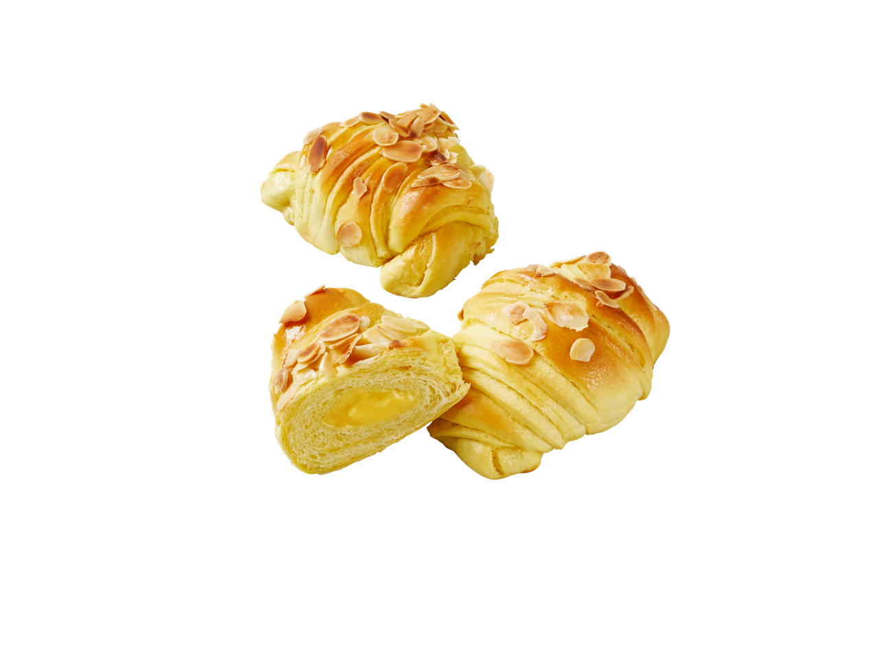 Migdolų kruasanai su kremu.