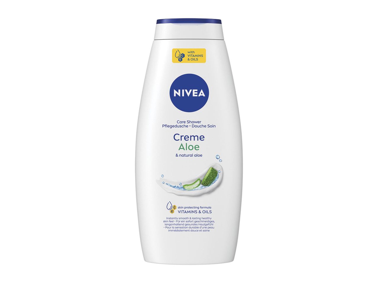 NIVEA Creme Aloe tusfürdő, aloe verával és vitaminokkal.