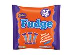 Cadbury Fudge treat size bag with approximately 15 mini fudge bars.