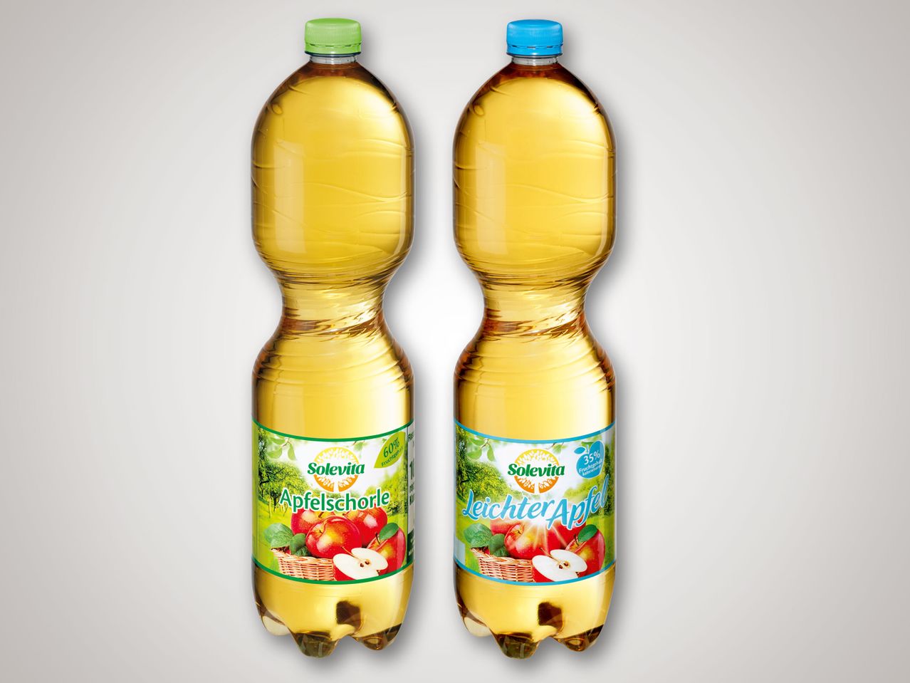 Solevita Apfelschorle und Leichter Apfel.