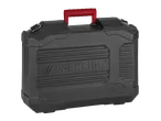 A black Parkside tool case with a red handle.