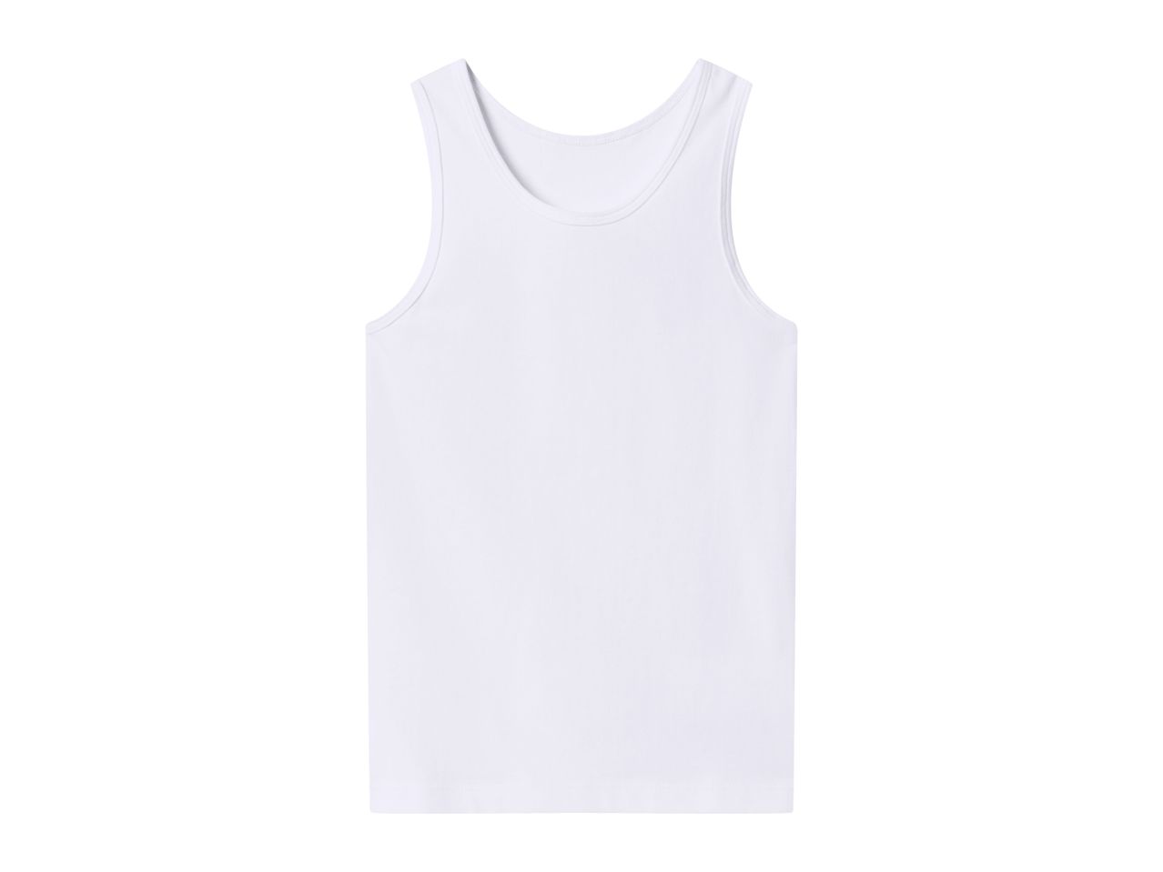 White men's tank top, front view