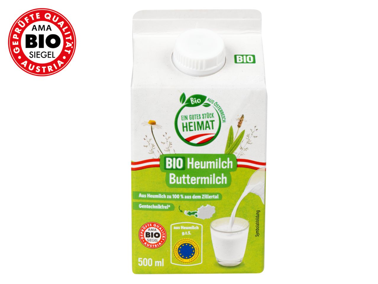 Gehe zu Vollbildansicht: Bio Heumilch Buttermilch - Bild 1