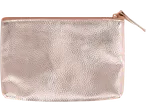 Bolsa de maquilhagem Cien Beauty em ouro rosa com fecho éclair.
