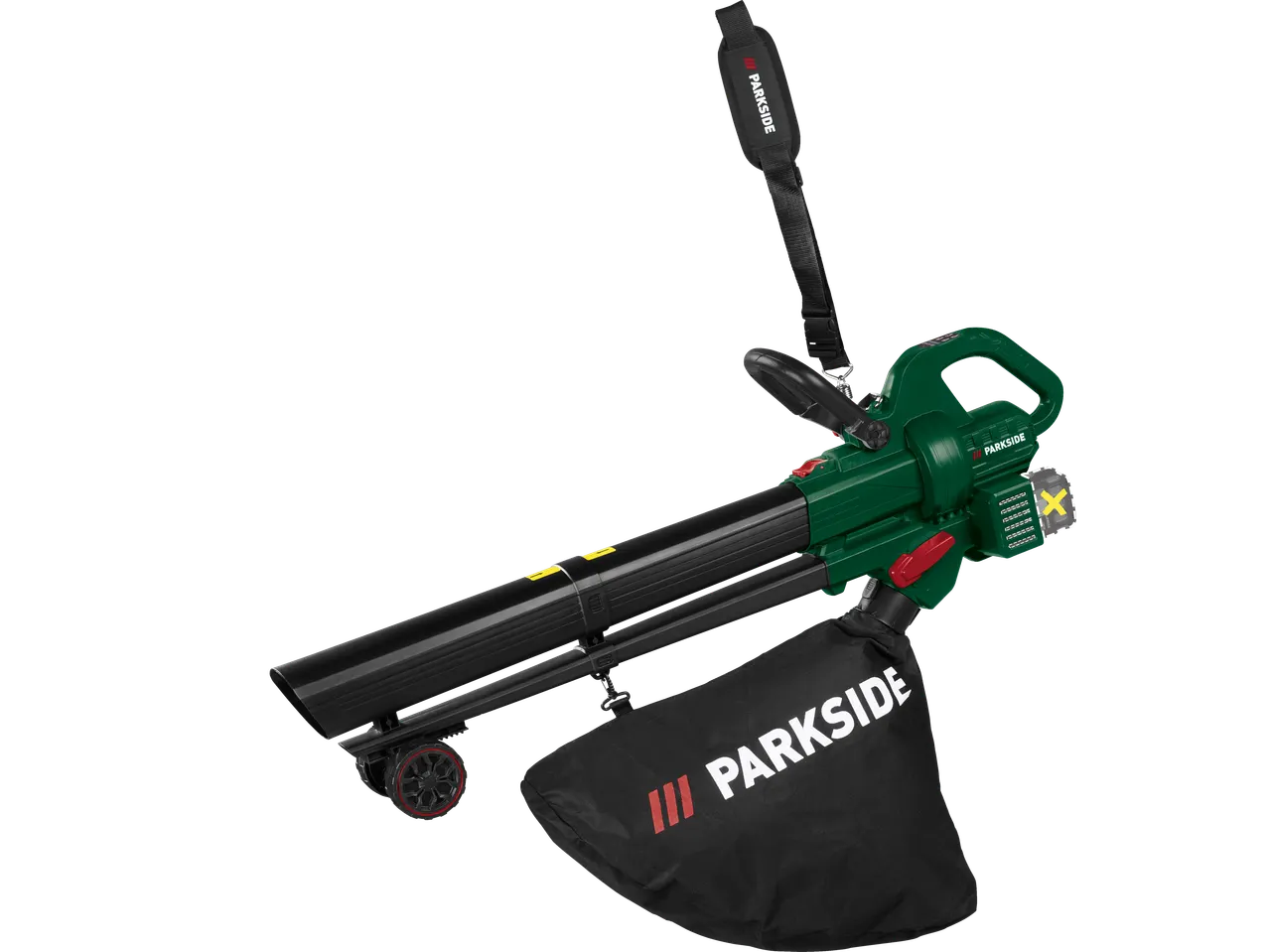 PARKSIDE 20 V lapų pūstuvas su surinkimo maišu ir peties diržu
