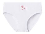 White cotton briefs with small pink heart prints