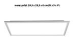 LED panel dimenzij 59,5 x 29,5 x 6 cm (D x Š x V).