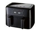 Fritadeira de ar quente Silvercrest 2600W com cesto duplo e display digital mostrando 180°C