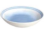 Tigela Tognana com padrão de aguarela azul e riscas
